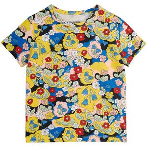Mini Rodini T-Shirt - Geel m. Bloemen - Mini Rodini - 4-5 jaar (104-110) - T-Shirts