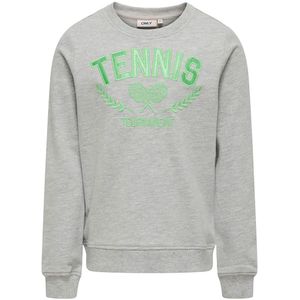 Kids Only Sweatshirt - KogVilla - Light Grey Melange/Tennis - Kids Only - 7-8 jaar (122-128) - Sweatshirt