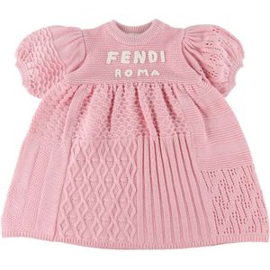 Fendi Jurk - Katoen/Wol - Roze m. Tekst - Fendi - 6 jaar (116) - Jurk