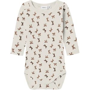 Name It Romper l/s - Wol - NbfWang - Snow White/Bows - Name It - 50 - Romper L/S