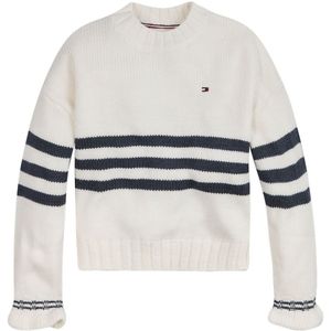 Tommy Hilfiger Blouse - Gebreid - Prep Stripe Trui - Ivory Pedaa - Tommy Hilfiger - 10 jaar (140) - Shirts