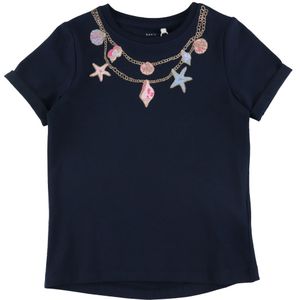 Name It T-Shirt - NmfVix - Dark Sapphire/ketting - Name It - 2 jaar (92) - T-Shirts