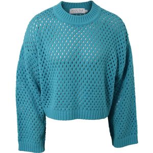 Hound Blouse - Gebreid - Turquoise m. Pointelle - Hound - 12 jaar (152) - Shirts