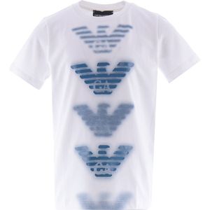 Emporio Armani T-Shirt - Wit m. Blauw - Emporio Armani - 6 jaar (116) - T-Shirts