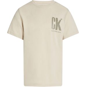 Calvin Klein T-Shirt - Borst Surf Grafisch - Oyster Grey - Calvin Klein - 16 jaar (176) - T-Shirts