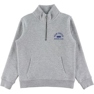 GANT Sweatshirt - Grafische halve rits - Lichtgrijs Gevlekt - GANT - 9-10 jaar (134-140) - Sweatshirt