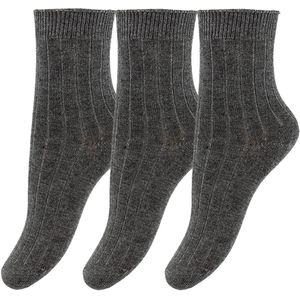 Minipop Sokken - Bamboe - 3-pack - Dark Grey Melange - MiniPop - 19/22 - Sokken