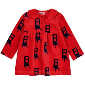Bobo Choses Jurk - Fluweel - Ga zitten - Rood - Bobo Choses - 9 mnd - Jurk