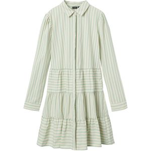 LMTD Jurk - NlfTipsy - Tortelduif/Créme De Menthe Strepen - LMTD - 14 jaar (164) - Jurk