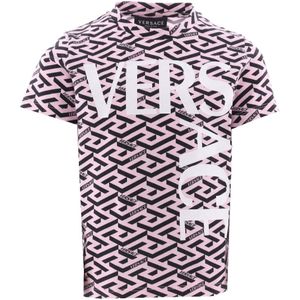 Versace T-Shirt - Roze/Zwart m. Print - Versace - 6 jaar (116) - T-Shirts