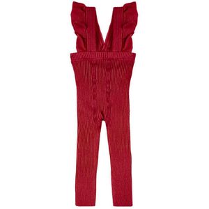 Condor Leggings m. Bretellen - Gebreid - Rib - Borgona - Condor - 3-6 mnd - Leggings