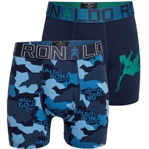 CR7 Boxershorts - 2-pack - Blauw/Navy m. Print - JBS - 10-12 jaar (140-152) - Boxershorts