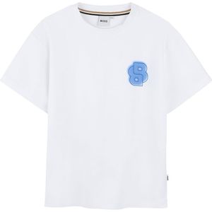 BOSS T-Shirt - Wit m. Print - BOSS - 8 jaar (128) - T-Shirts