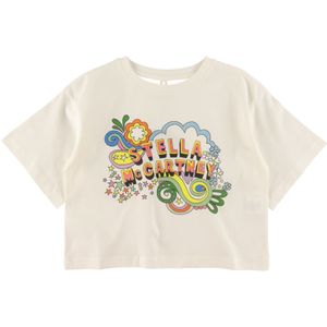 Stella McCartney Kids T-Shirt - Bijgesneden - Wit m. Print - Stella McCartney Kids - 6 jaar (116) - T-Shirts