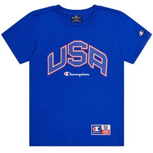 Champion T-Shirt - Blauw m. Print - Champion - 3-4 jaar (98-104) - T-Shirts