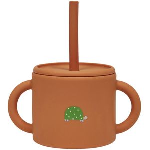 OYOY Beker m. Rietje - Enkei Cup - Silicone - Caramel - OYOY - OneSize - Beker