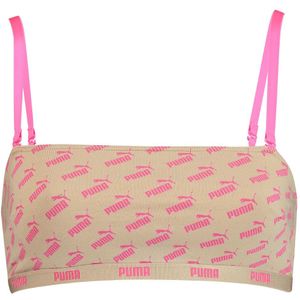 Puma Top - Bandeau - Beige m. Logo's - Puma - M - Medium - Ondergoed