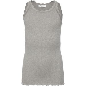 Rosemunde Top - Lang - Rib - Balta - Grijs Gevlekt m. Veter - Rosemunde - 8 jaar (128) - Tanktop