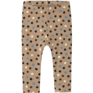 Name It Leggings - Rib - NbmRicco - Weathered Teak m. Sterren - Name It - 68 - Leggings