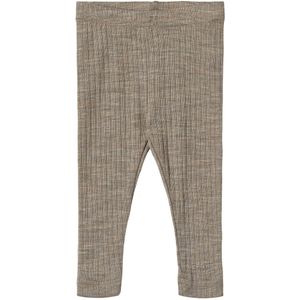 Wheat Leggings - Wol/Zijde - Rib - Agi - Khaki Melange - Wheat - 62 - Leggings - Wol