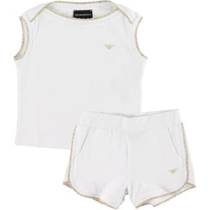 Emporio Armani Set - T-Shirt/Shorts - Wit m. Goud Glitter - Emporio Armani - 10 jaar (140) - Shorts