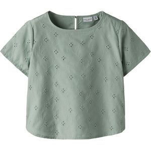 Name It T-Shirt - Violeta - Aqua Grijs m. Borduurwerk Anglaise - Name It - 6 jaar (116) - T-Shirts