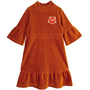Mini Rodini Jurk - Corduroy - Katten - Bruin - Mini Rodini - 2-3 jaar (92-98) - Jurk
