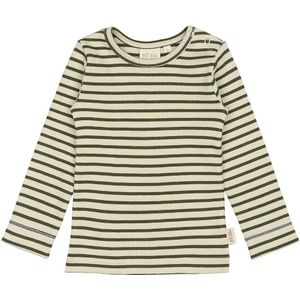 Petit Piao Blouse - Rib - Modaal - Green Leaf/Off White - Petit Piao - 1 jaar (80) - Shirts
