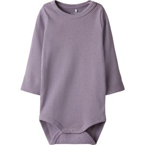 Name It Romper l/s - Rib - NbfHelma - Elderberry - Name It - 50 - Romper L/S
