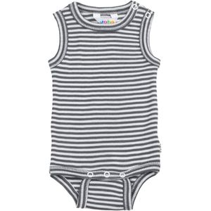 Joha Romper mouwloos - Rib - Wol/Zijde - Donkergrijs - Joha - 50 - Romper Mouwloos