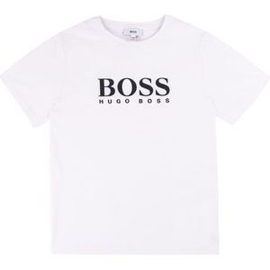 BOSS T-Shirt - Wit m. Logo - BOSS - 6 jaar (116) - T-Shirts