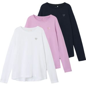 Top - Glitterprint - 3-Pack - Jersey - Lange Mouwen - Loose Fit