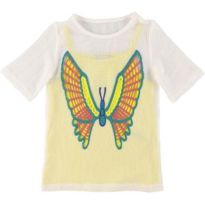 Stella McCartney Kids Jurk - Gehaakt - Wit/Geel m. Vlinder - Stella McCartney Kids - 4 jaar (104) - Jurk