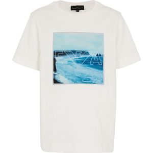 Emporio Armani T-Shirt - Off White m. Print - Emporio Armani - 8 jaar (128) - T-Shirts