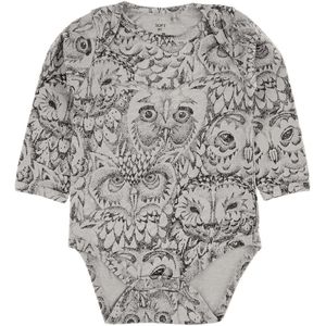Soft Gallery Romper l/s - Bob - Grijs m. Uilen - Soft Gallery - 12 mnd - Romper L/S