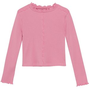 Creamie Blouse - Rib - Modaal/Katoen - Wild Rose - Creamie - 6 jaar (116) - Shirts