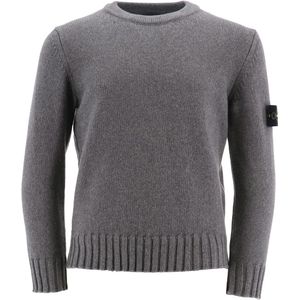 Stone Island Blouse - Gebreid - Grijs Gevlekt - Stone Island - 8 jaar (128) - Shirts