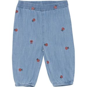 Minymo Broek - Vervaagde Denim m. Lieveheersbeestjes - Minymo - 1 jaar (80) - Broeken - Katoen