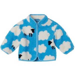 Stella McCartney Kids Fleece Jas - Lichtblauw m. Wolken/schapen - Stella McCartney Kids - 8 jaar (128) - Fleece Jassen