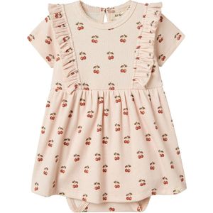 Lil' Atelier Jurk - Rib - NbfLavo - Silver Peony - Lil Atelier - 56 - Jurk