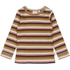 Petit Piao Blouse - Rib - Modaal - Nostalgisch Rose/Multi Stripe - Petit Piao - 1 jaar (80) - Shirts