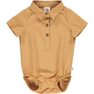 Müsli Hemdromper s/s - Poplin - Kaneel - Müsli - 74 - Romper S/S