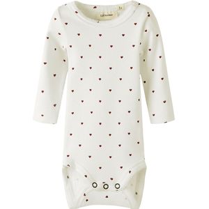 Lil' Atelier Romper l/s - NbfGago - Coconut Melk/Heart - Lil Atelier - 68 - Romper L/S