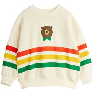 Mini Rodini Sweatshirt - Bear Stripe - Off-White - Mini Rodini - 6-7 jaar (116-122) - Sweatshirt