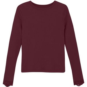 Creamie Blouse - Rib - Modaal/Katoen - Wijngaard Wine - Creamie - 6 jaar (116) - Shirts