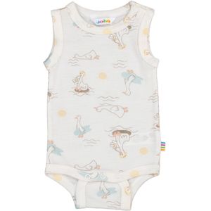 Joha Romper u/æ - Wol/Zijde - Off White m. Print - Joha - 50 - Romper Mouwloos