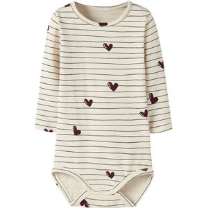 Name It Romper l/s - NbfVandora - Summer Zand/Strepen Eend Heart - Name It - 62 - Romper L/S