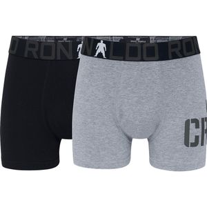 CR7 Boxershorts - 2-pack - Bamboe - Grijs/Zwart - JBS - 7-9 jaar (122-134) - Boxershorts