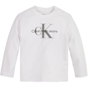 Calvin Klein Blouse - Monogram LS T-Shirt - Bright White - Calvin Klein - 3 jaar (98) - Blouse