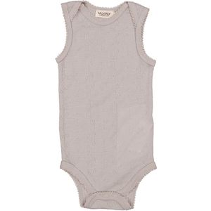 MarMar Romper mouwloos - Wol - Pointelle - Bini - Soft Dove - MarMar - 56 - Romper Mouwloos